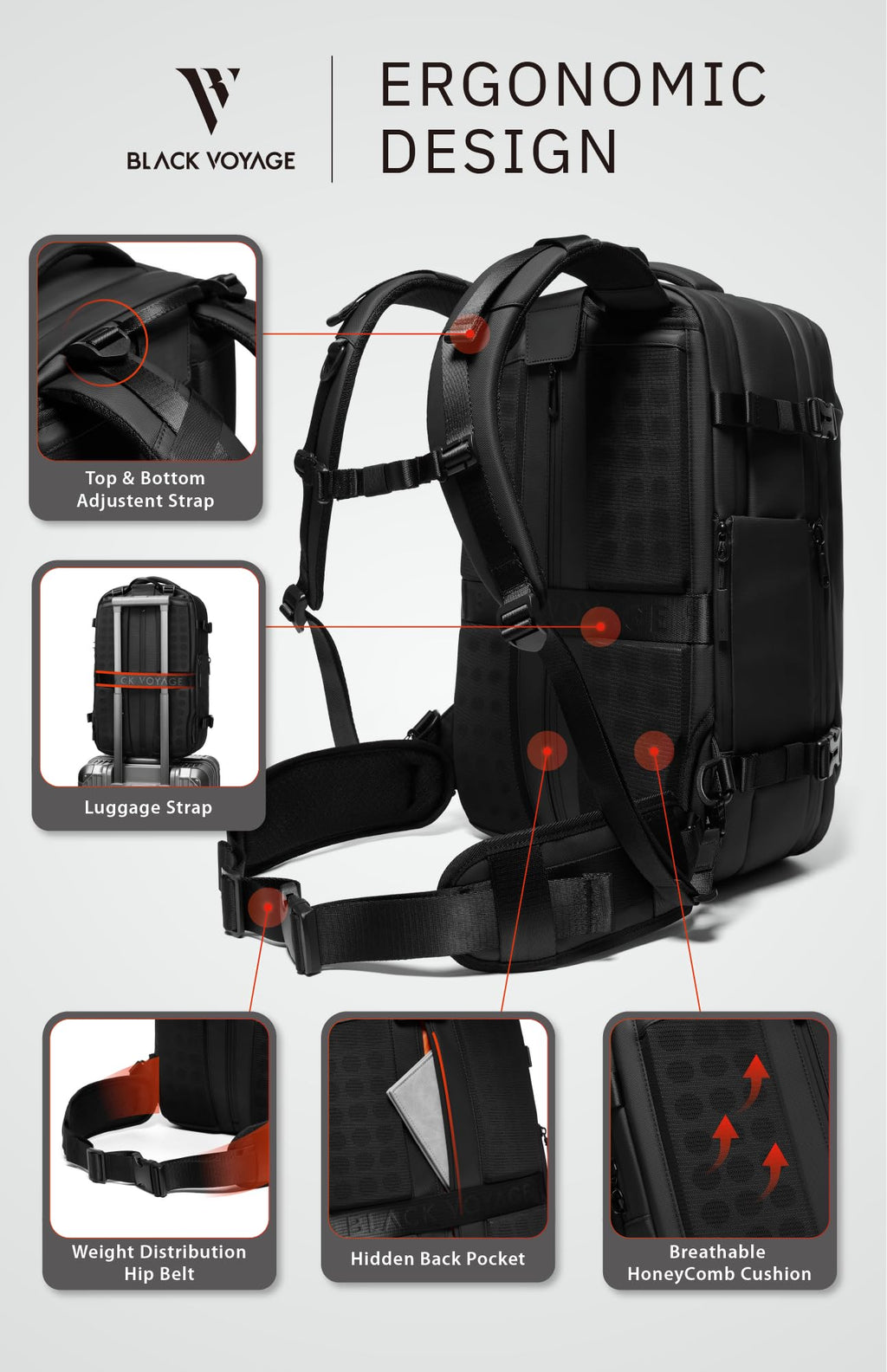JUBO Compression Travel Backpack