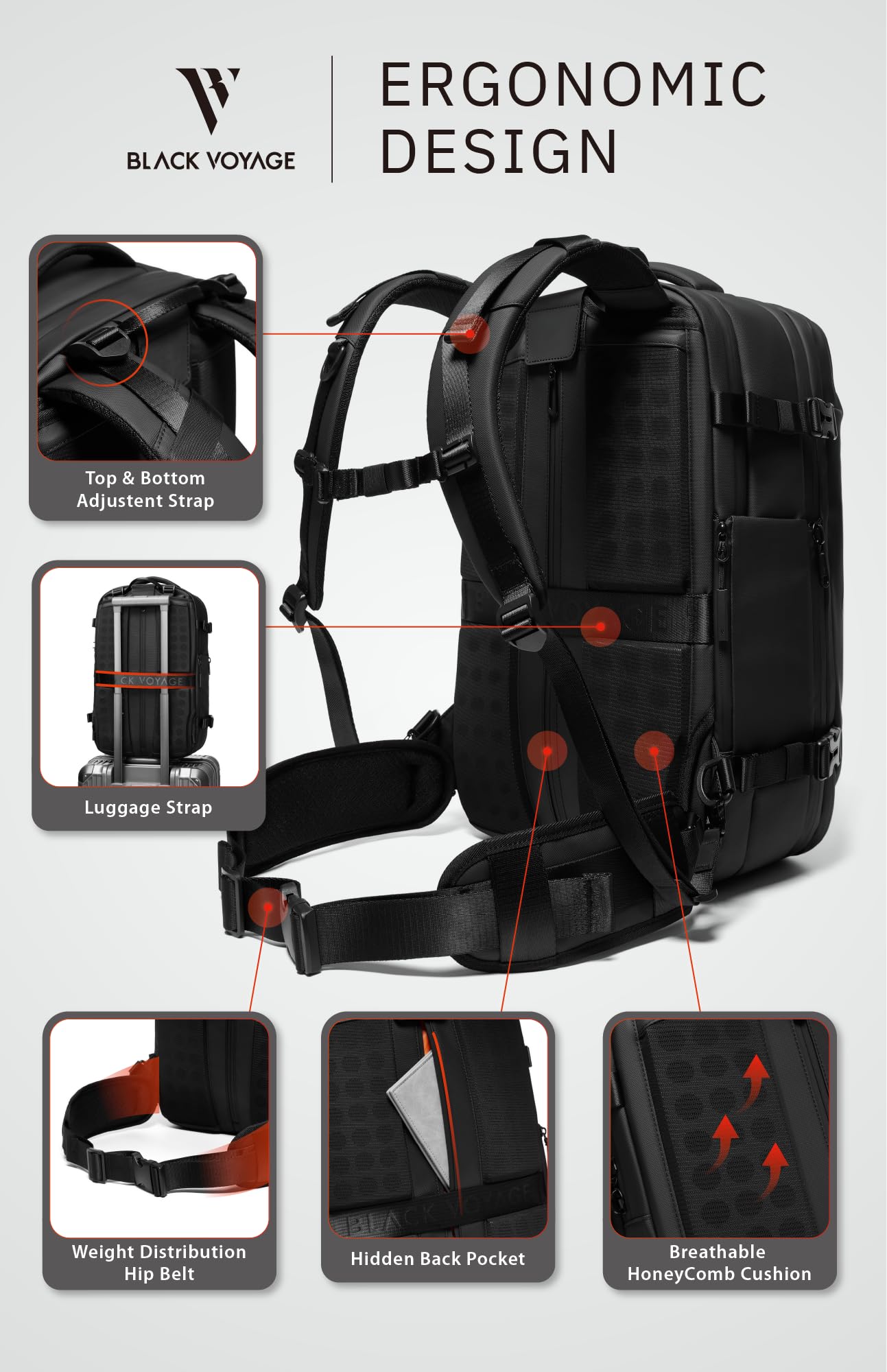 JUBO Compression Travel Backpack