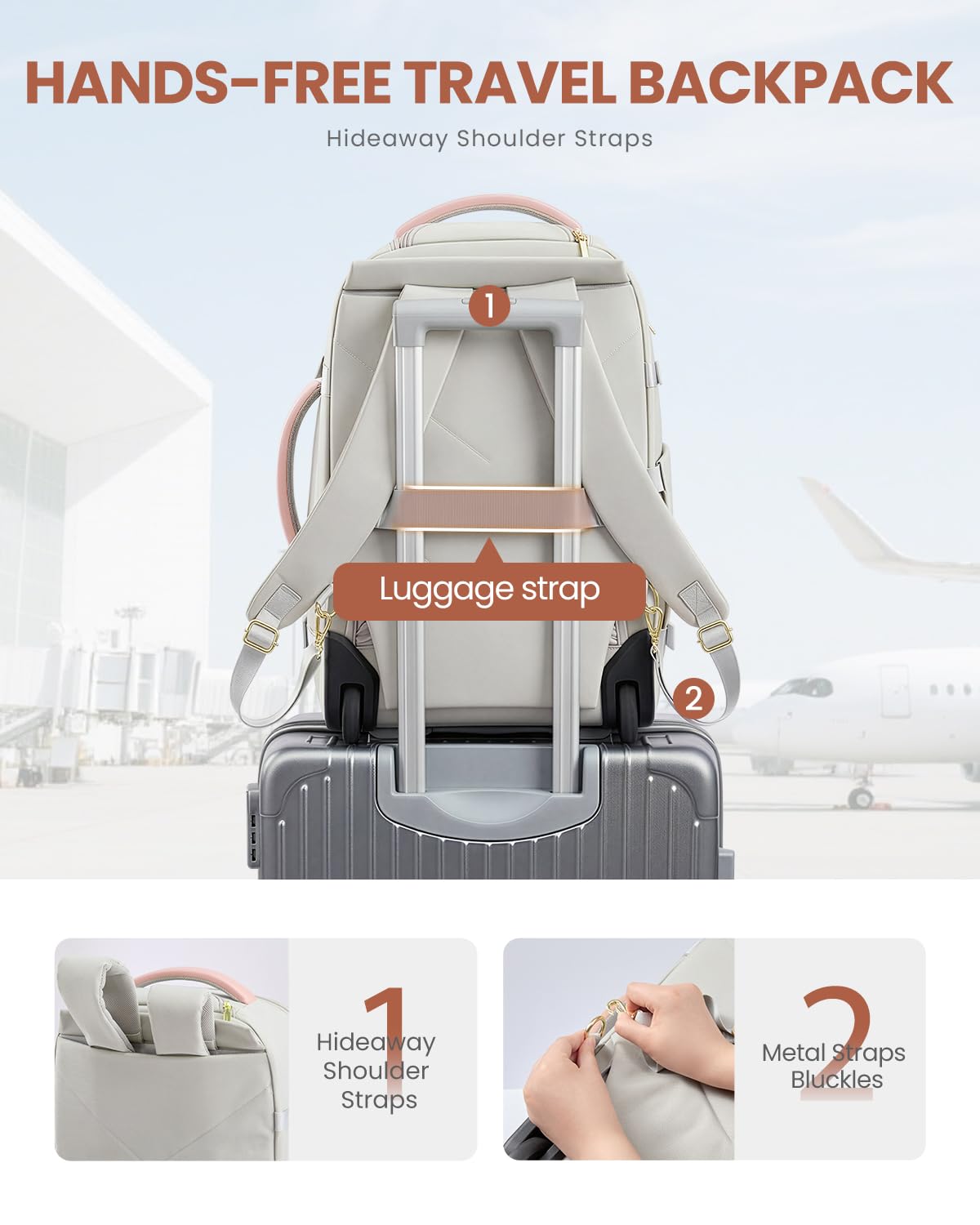 JUBO Voyager Rolling Backpack