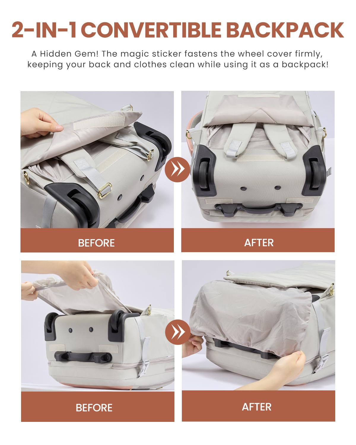 JUBO Voyager Rolling Backpack